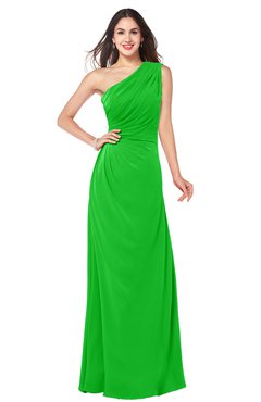 ColsBM Samantha Jasmine Green Vintage A-line Asymmetric Neckline Sleeveless Half Backless Draped Plus Size Bridesmaid Dresses