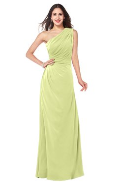 ColsBM Samantha Lime Sherbet Vintage A-line Asymmetric Neckline Sleeveless Half Backless Draped Plus Size Bridesmaid Dresses