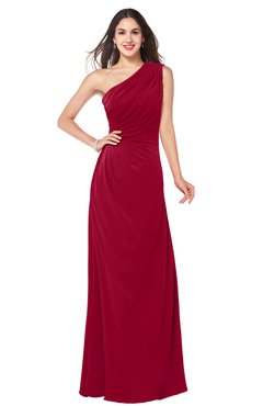 ColsBM Samantha Maroon Vintage A-line Asymmetric Neckline Sleeveless Half Backless Draped Plus Size Bridesmaid Dresses