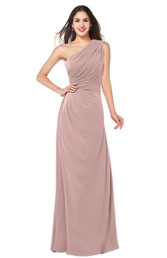ColsBM Samantha Nectar Pink Vintage A-line Asymmetric Neckline Sleeveless Half Backless Draped Plus Size Bridesmaid Dresses