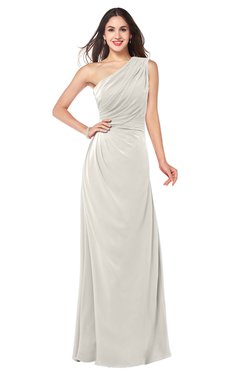 ColsBM Samantha Off White Vintage A-line Asymmetric Neckline Sleeveless Half Backless Draped Plus Size Bridesmaid Dresses
