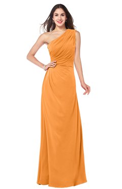 ColsBM Samantha Orange Vintage A-line Asymmetric Neckline Sleeveless Half Backless Draped Plus Size Bridesmaid Dresses