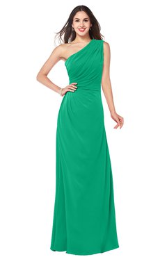 ColsBM Samantha Pepper Green Vintage A-line Asymmetric Neckline Sleeveless Half Backless Draped Plus Size Bridesmaid Dresses