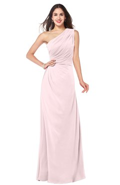 ColsBM Samantha Petal Pink Vintage A-line Asymmetric Neckline Sleeveless Half Backless Draped Plus Size Bridesmaid Dresses