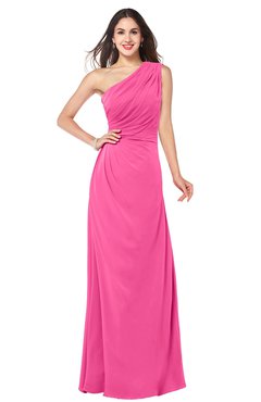 ColsBM Samantha Rose Pink Vintage A-line Asymmetric Neckline Sleeveless Half Backless Draped Plus Size Bridesmaid Dresses