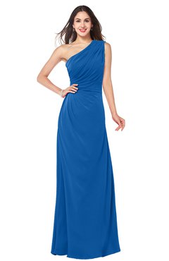 ColsBM Samantha Royal Blue Vintage A-line Asymmetric Neckline Sleeveless Half Backless Draped Plus Size Bridesmaid Dresses