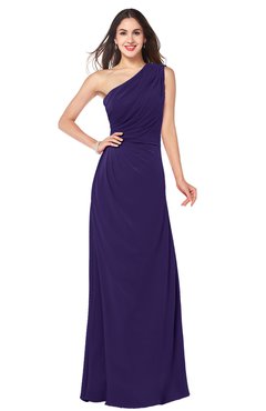 ColsBM Samantha Royal Purple Vintage A-line Asymmetric Neckline Sleeveless Half Backless Draped Plus Size Bridesmaid Dresses