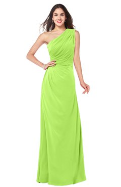 ColsBM Samantha Sharp Green Vintage A-line Asymmetric Neckline Sleeveless Half Backless Draped Plus Size Bridesmaid Dresses