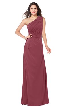 ColsBM Samantha Wine Vintage A-line Asymmetric Neckline Sleeveless Half Backless Draped Plus Size Bridesmaid Dresses