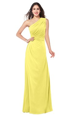 ColsBM Samantha Yellow Iris Vintage A-line Asymmetric Neckline Sleeveless Half Backless Draped Plus Size Bridesmaid Dresses
