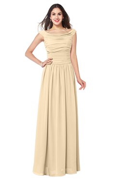 ColsBM Tatiana Apricot Gelato Antique A-line V-neck Sleeveless Pleated Plus Size Bridesmaid Dresses