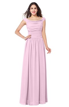 ColsBM Tatiana Baby Pink Antique A-line V-neck Sleeveless Pleated Plus Size Bridesmaid Dresses