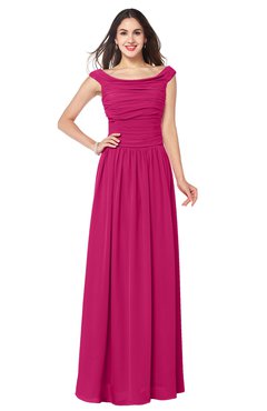 ColsBM Tatiana Beetroot Purple Antique A-line V-neck Sleeveless Pleated Plus Size Bridesmaid Dresses