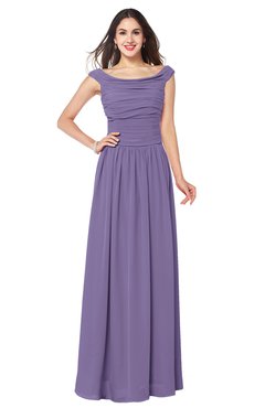 ColsBM Tatiana Chalk Violet Antique A-line V-neck Sleeveless Pleated Plus Size Bridesmaid Dresses