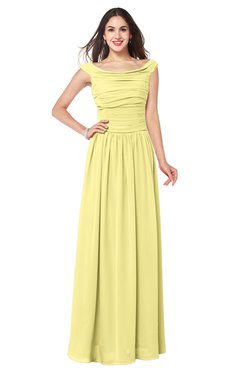 ColsBM Tatiana Daffodil Antique A-line V-neck Sleeveless Pleated Plus Size Bridesmaid Dresses
