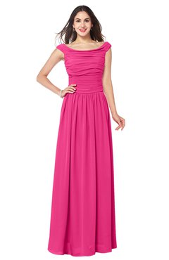 ColsBM Tatiana Fandango Pink Antique A-line V-neck Sleeveless Pleated Plus Size Bridesmaid Dresses