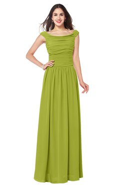ColsBM Tatiana Green Oasis Antique A-line V-neck Sleeveless Pleated Plus Size Bridesmaid Dresses