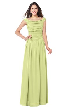 ColsBM Tatiana Lime Green Antique A-line V-neck Sleeveless Pleated Plus Size Bridesmaid Dresses