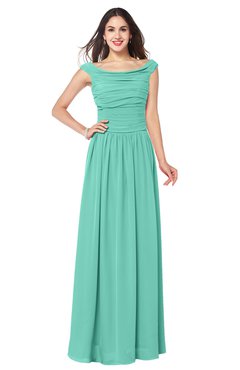 ColsBM Tatiana Mint Green Antique A-line V-neck Sleeveless Pleated Plus Size Bridesmaid Dresses