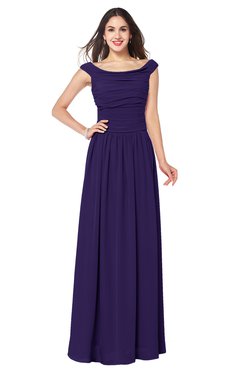 ColsBM Tatiana Royal Purple Antique A-line V-neck Sleeveless Pleated Plus Size Bridesmaid Dresses