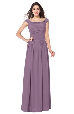 ColsBM Tatiana Valerian Antique A-line V-neck Sleeveless Pleated Plus Size Bridesmaid Dresses