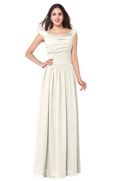 ColsBM Tatiana Whisper White Antique A-line V-neck Sleeveless Pleated Plus Size Bridesmaid Dresses