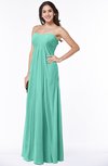 ColsBM Crystal Mint Green Plain Empire Sleeveless Chiffon Ruching Plus Size Bridesmaid Dresses