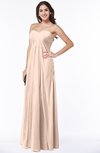 ColsBM Crystal Peach Puree Plain Empire Sleeveless Chiffon Ruching Plus Size Bridesmaid Dresses