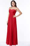 ColsBM Crystal Red Plain Empire Sleeveless Chiffon Ruching Plus Size Bridesmaid Dresses
