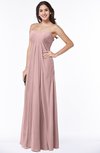 ColsBM Crystal Silver Pink Plain Empire Sleeveless Chiffon Ruching Plus Size Bridesmaid Dresses
