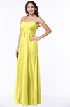ColsBM Crystal Yellow Iris Plain Empire Sleeveless Chiffon Ruching Plus Size Bridesmaid Dresses