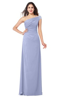 ColsBM Molly Blue Heron Plain A-line Sleeveless Half Backless Floor Length Plus Size Bridesmaid Dresses