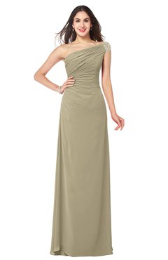 ColsBM Molly Candied Ginger Plain A-line Sleeveless Half Backless Floor Length Plus Size Bridesmaid Dresses
