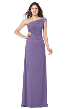 ColsBM Molly Chalk Violet Plain A-line Sleeveless Half Backless Floor Length Plus Size Bridesmaid Dresses