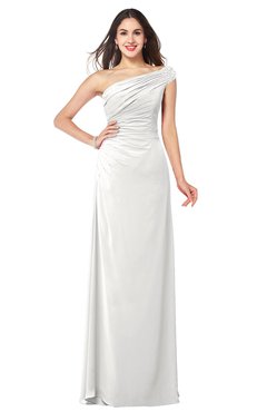 ColsBM Molly Cloud White Plain A-line Sleeveless Half Backless Floor Length Plus Size Bridesmaid Dresses