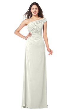 ColsBM Molly Cream Plain A-line Sleeveless Half Backless Floor Length Plus Size Bridesmaid Dresses