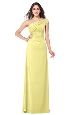 ColsBM Molly Daffodil Plain A-line Sleeveless Half Backless Floor Length Plus Size Bridesmaid Dresses