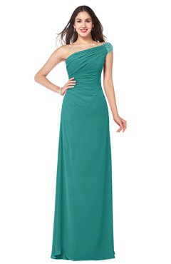ColsBM Molly Emerald Green Plain A-line Sleeveless Half Backless Floor Length Plus Size Bridesmaid Dresses
