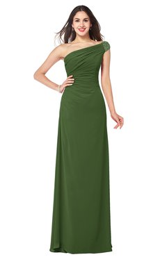 ColsBM Molly Garden Green Plain A-line Sleeveless Half Backless Floor Length Plus Size Bridesmaid Dresses