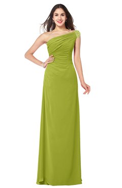 ColsBM Molly Green Oasis Plain A-line Sleeveless Half Backless Floor Length Plus Size Bridesmaid Dresses