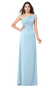 ColsBM Molly Ice Blue Plain A-line Sleeveless Half Backless Floor Length Plus Size Bridesmaid Dresses