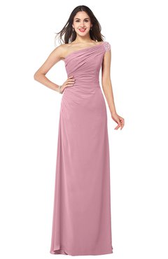 ColsBM Molly Light Coral Plain A-line Sleeveless Half Backless Floor Length Plus Size Bridesmaid Dresses