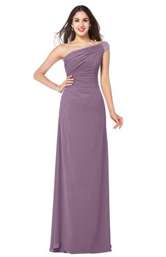 ColsBM Molly Mauve Plain A-line Sleeveless Half Backless Floor Length Plus Size Bridesmaid Dresses
