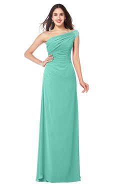 ColsBM Molly Mint Green Plain A-line Sleeveless Half Backless Floor Length Plus Size Bridesmaid Dresses