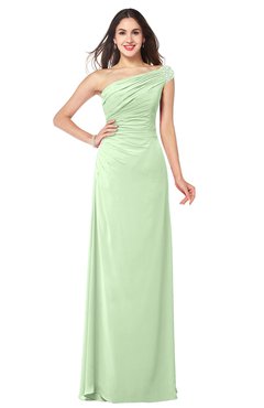 ColsBM Molly Pale Green Plain A-line Sleeveless Half Backless Floor Length Plus Size Bridesmaid Dresses