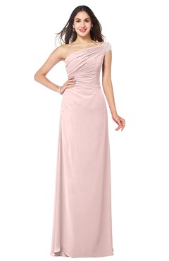 ColsBM Molly Pastel Pink Plain A-line Sleeveless Half Backless Floor Length Plus Size Bridesmaid Dresses