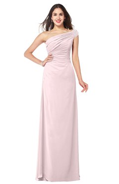 ColsBM Molly Petal Pink Plain A-line Sleeveless Half Backless Floor Length Plus Size Bridesmaid Dresses