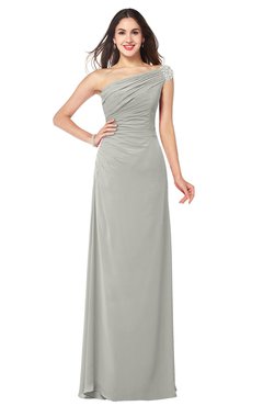 ColsBM Molly Platinum Plain A-line Sleeveless Half Backless Floor Length Plus Size Bridesmaid Dresses