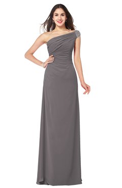 ColsBM Molly Ridge Grey Plain A-line Sleeveless Half Backless Floor Length Plus Size Bridesmaid Dresses