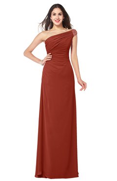 ColsBM Molly Rust Plain A-line Sleeveless Half Backless Floor Length Plus Size Bridesmaid Dresses